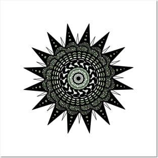 Green Mandala Posters and Art